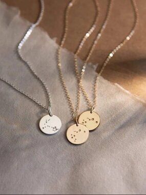 Zodiac Constellation Star Birth Charm Necklace